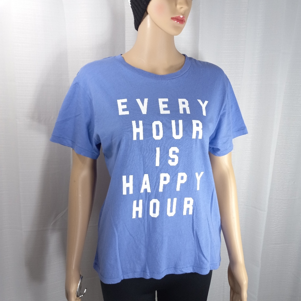 WILDFOX Every Hour is Happy Hour Baja Blue Lightweight Cotton Tee